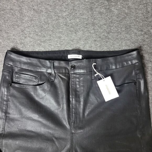 Good American Women's Coated Black Jeans Size 22×29 Skinny Ankle Leg New - Picture 3 of 14